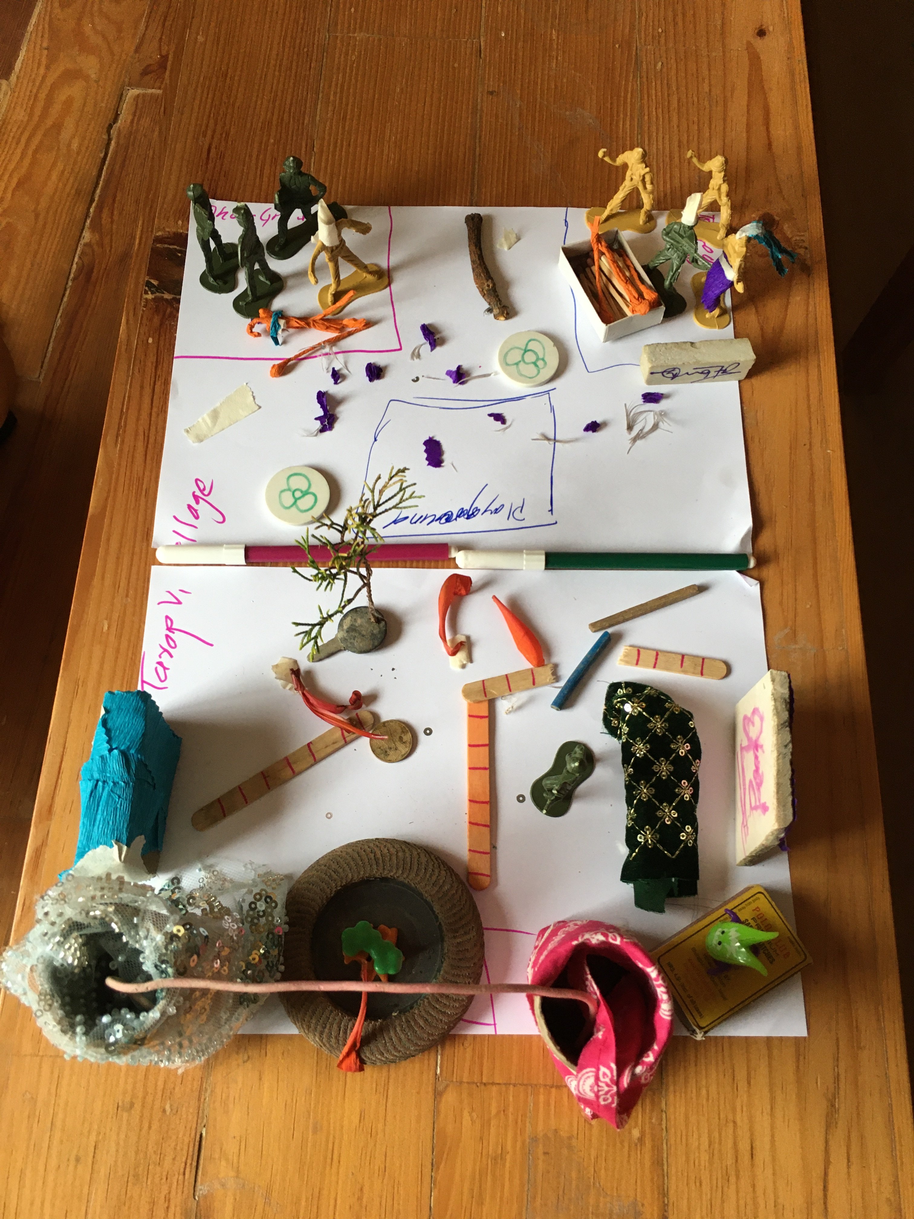 objects collected during story building workshop