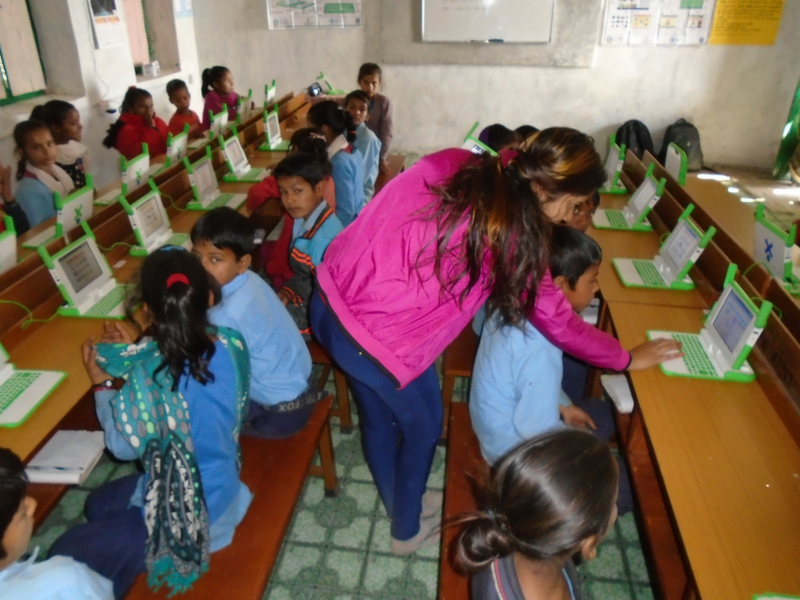 Shikha guiding the students at Janachetana Primary School Baitadi 2017