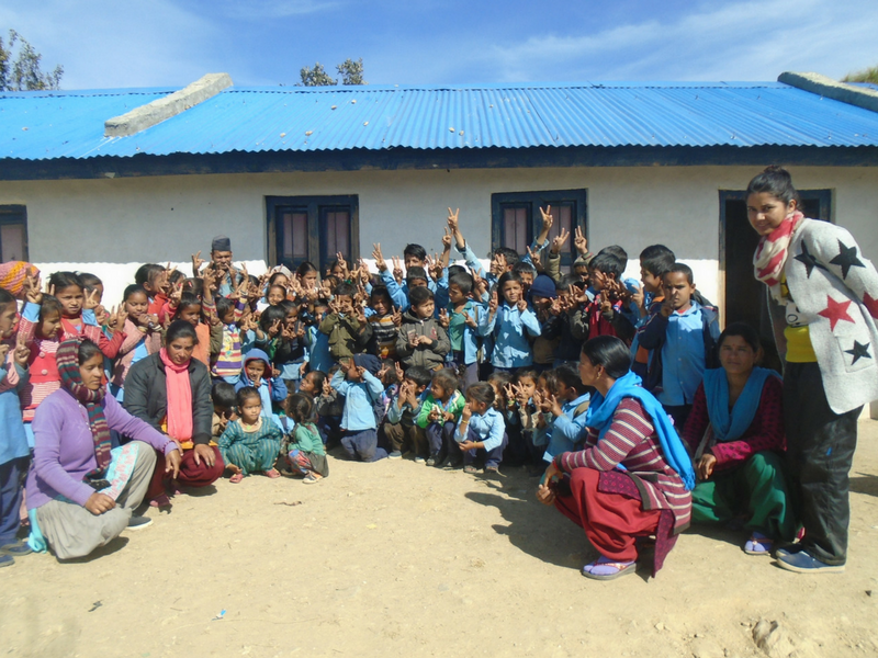 Students and teachers of Netrajyoti Primary School with Sikha Baitadi 2017